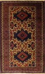 3’8”X6’11” Rug Baloochi Tribal Afghani Design