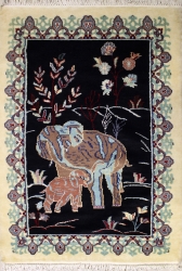 2’6”X4’0” Rug Pictorial Hunting Shikargah