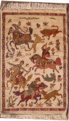 2’1”X3’1” Rug Pak Persian Hunting Shakargha