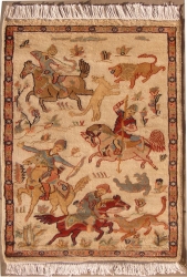 2’1”X3’1” Rug Pak Persian Hunting Shakargha