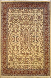 5’11”X9’5” Rug Pak Persian Design Ivory White Color