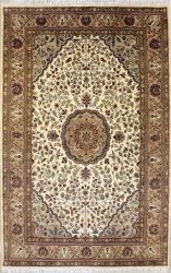 5’1”X8’0” Rug Pak Persian Design Ivory, White Color