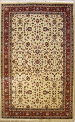 5’11”X9’3” Rug Pak Persian Design Ivory, White Color