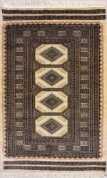 3’0”X4’10” Rug Pak Jaldar Design Ivory, White Color