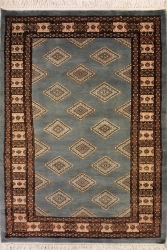 3’1”X4’7” Rug Pak Jaldar Design Gray, Sky Blue Color