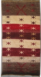 2’11”X5’2” Rug Gabbeh Design made with vegetable dyes