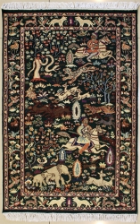 3’1”X5’2” Rug Pictorial Hunting Shikargah