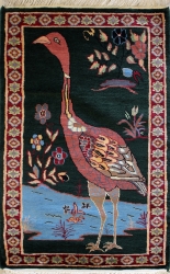 1’11”X3’0” Rug Pictorial Hunting Shikargah