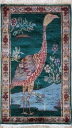 1’11”X3’2” Rug Pictorial Hunting Shikargah