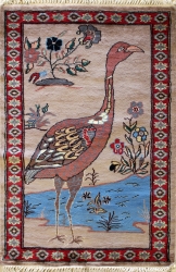 1’11”X3’0” Rug Pictorial Hunting Shikargah